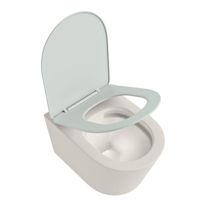 MONDIAZ LAVIE hangend toilet single fire rimless diepspoel Linen. Toiletzitting met quick-release & softclose Greey. - Afbeelding 4