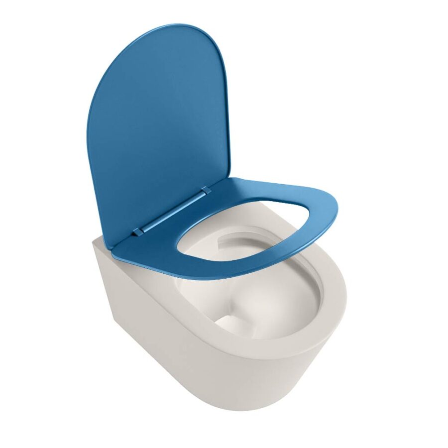 MONDIAZ LAVIE hangend toilet single fire rimless diepspoel Linen. Toiletzitting met quick-release & softclose Jeans. - Afbeelding 4