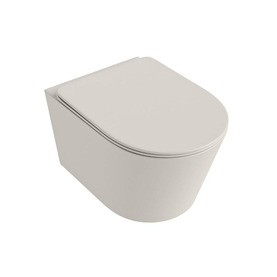 MONDIAZ LAVIE hangend toilet single fire rimless diepspoel Linen. Toiletzitting met quick-release & softclose Linen. - Afbeelding 5