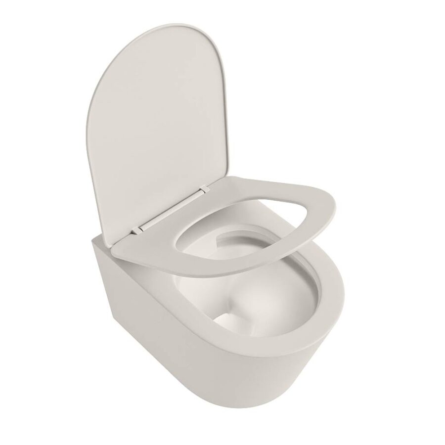MONDIAZ LAVIE hangend toilet single fire rimless diepspoel Linen. Toiletzitting met quick-release & softclose Linen. - Afbeelding 4