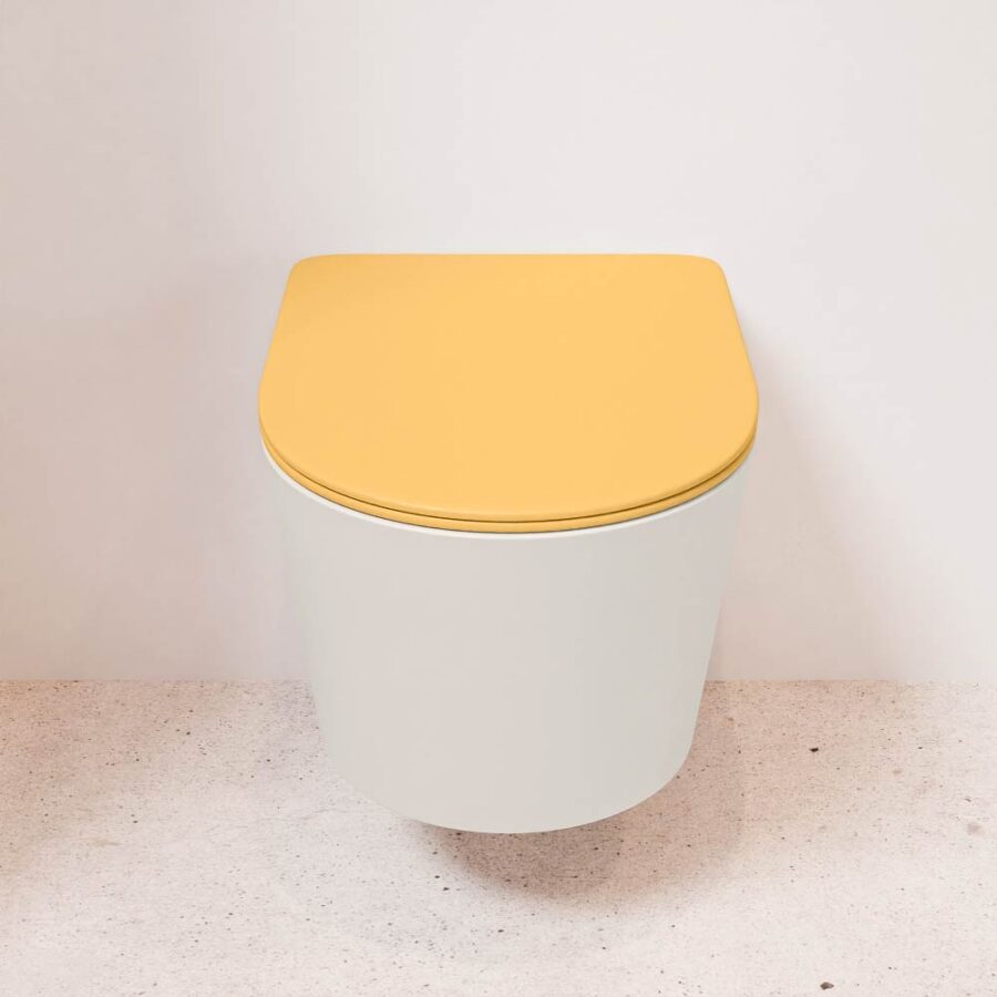 MONDIAZ LAVIE hangend toilet single fire rimless diepspoel Linen. Toiletzitting met quick-release & softclose Ocher. - Afbeelding 2