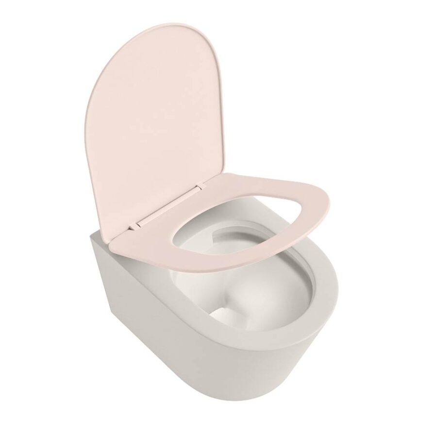 MONDIAZ LAVIE hangend toilet single fire rimless diepspoel Linen. Toiletzitting met quick-release & softclose Rosee. - Afbeelding 4