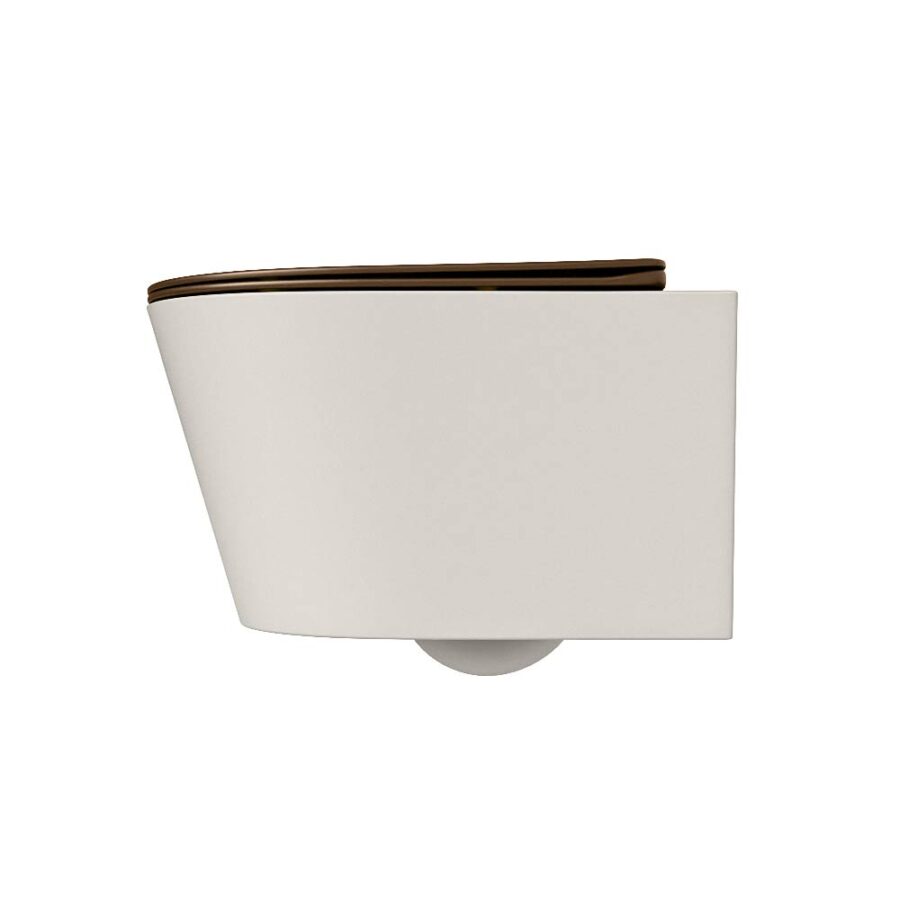 MONDIAZ LAVIE hangend toilet single fire rimless diepspoel Linen. Toiletzitting met quick-release & softclose Rust. - Afbeelding 8
