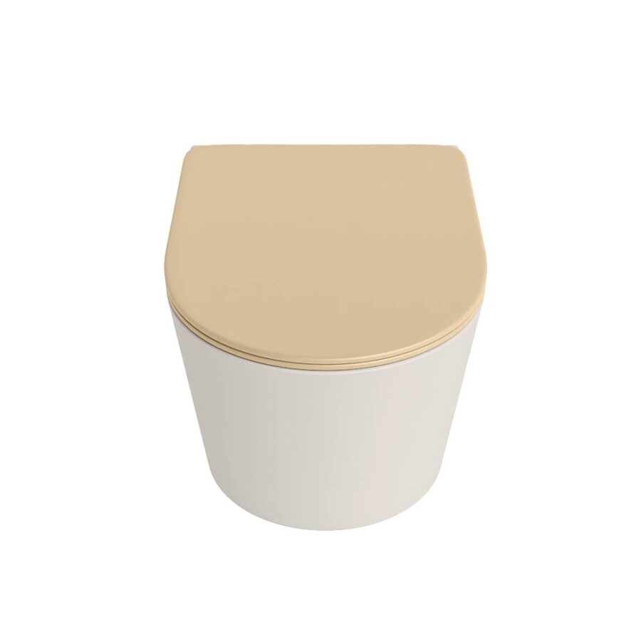 MONDIAZ LAVIE hangend toilet single fire rimless diepspoel Linen. Toiletzitting met quick-release & softclose Sand. - Afbeelding 6