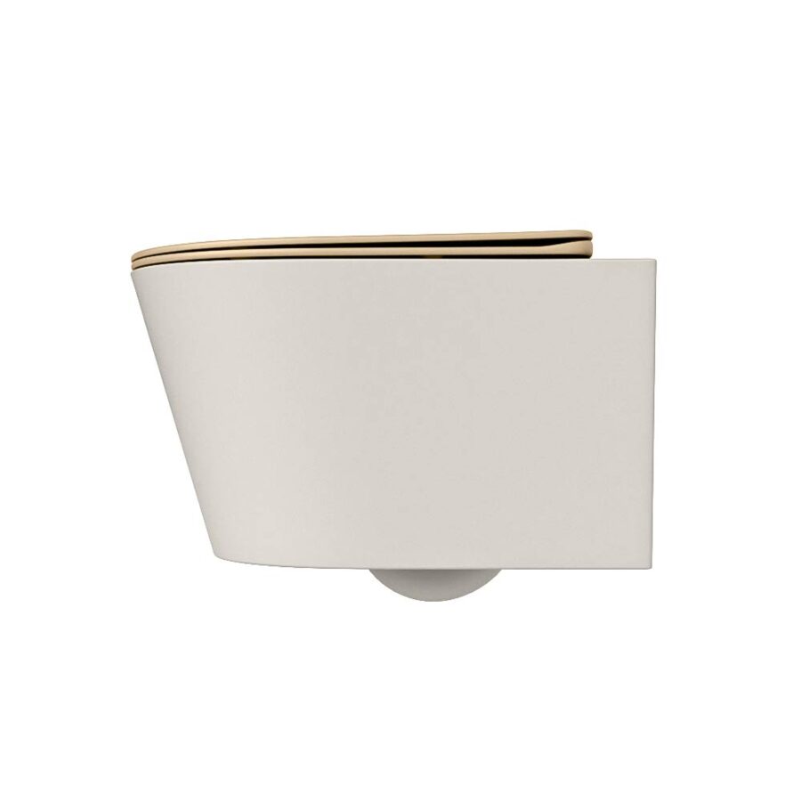 MONDIAZ LAVIE hangend toilet single fire rimless diepspoel Linen. Toiletzitting met quick-release & softclose Sand. - Afbeelding 8