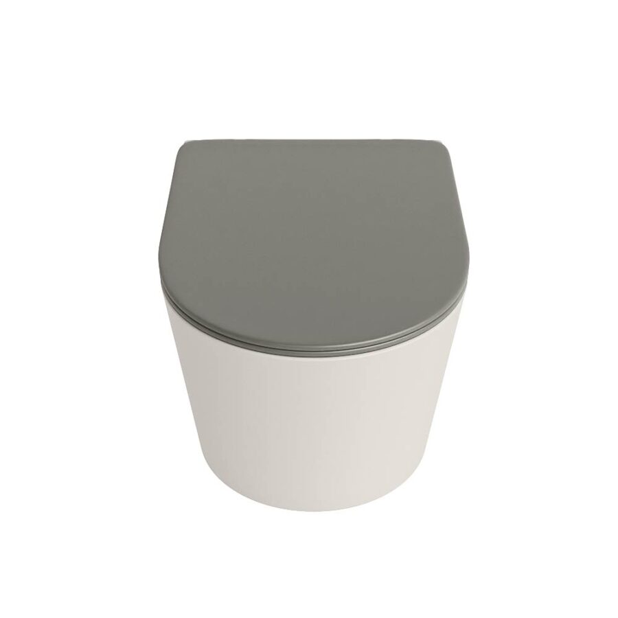 MONDIAZ LAVIE hangend toilet single fire rimless diepspoel Linen. Toiletzitting met quick-release & softclose Smoke. - Afbeelding 6