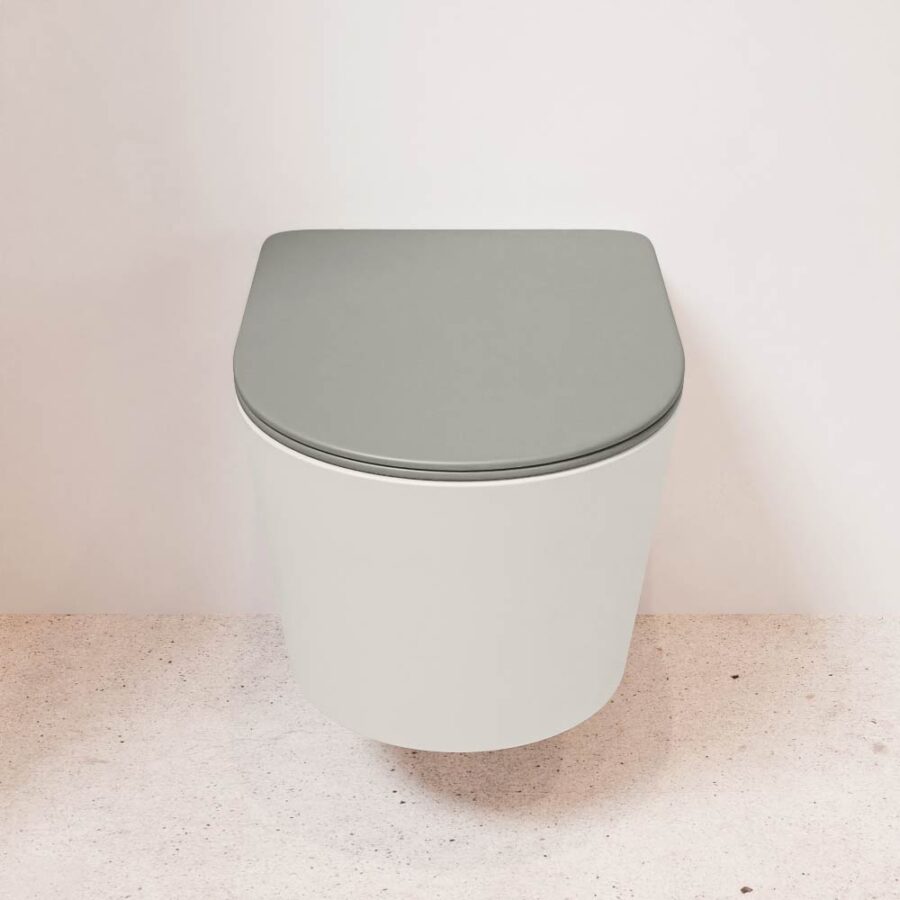 MONDIAZ LAVIE hangend toilet single fire rimless diepspoel Linen. Toiletzitting met quick-release & softclose Smoke. - Afbeelding 2