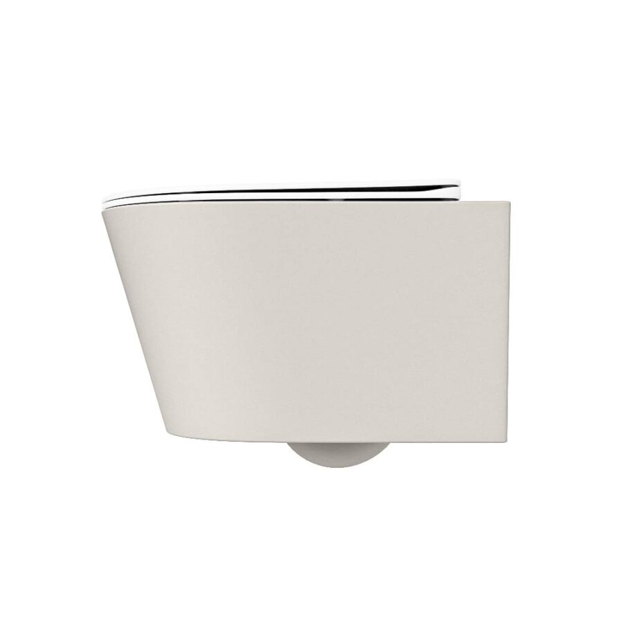 MONDIAZ LAVIE hangend toilet single fire rimless diepspoel Linen. Toiletzitting met quick-release & softclose Talc. - Afbeelding 8