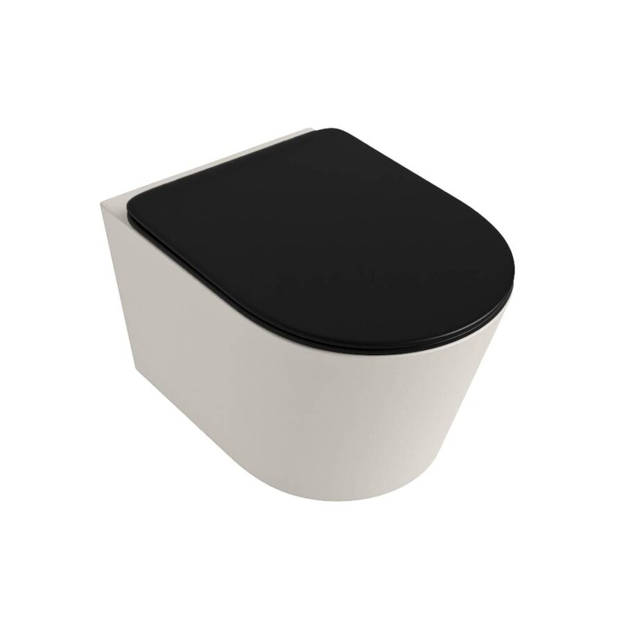 MONDIAZ LAVIE hangend toilet single fire rimless diepspoel Linen. Toiletzitting met quick-release & softclose Urban. - Afbeelding 5