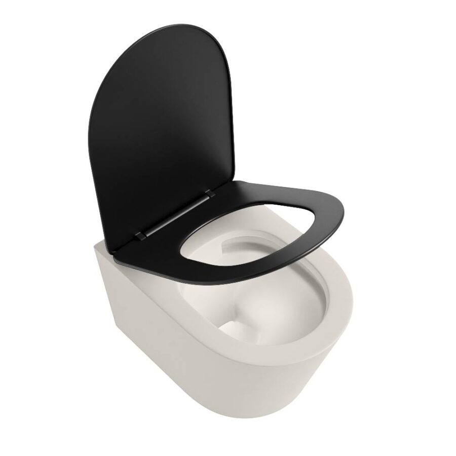 MONDIAZ LAVIE hangend toilet single fire rimless diepspoel Linen. Toiletzitting met quick-release & softclose Urban. - Afbeelding 4