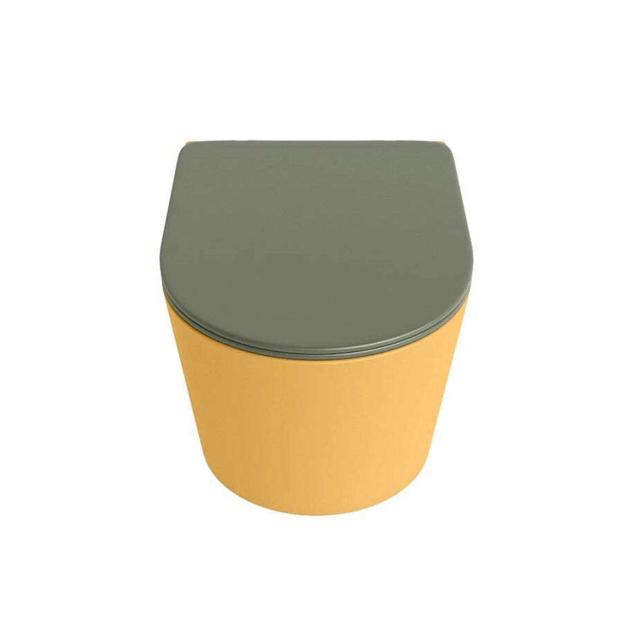 MONDIAZ LAVIE hangend toilet single fire rimless diepspoel Ocher. Toiletzitting met quick-release & softclose Army. - Afbeelding 6