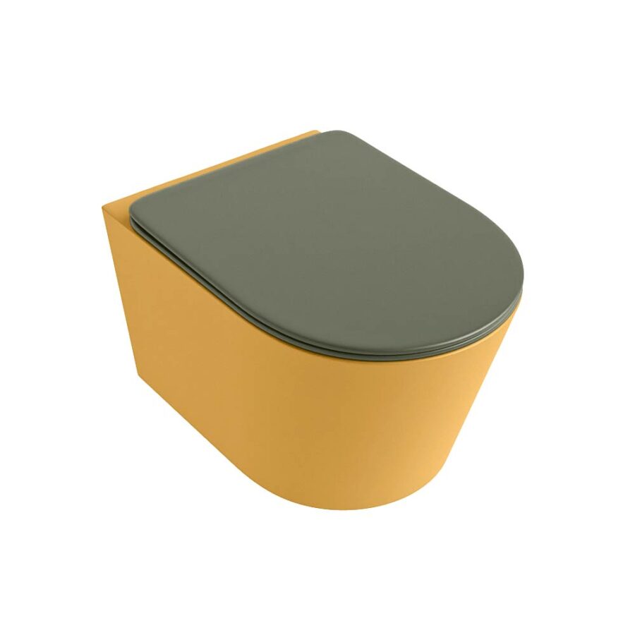 MONDIAZ LAVIE hangend toilet single fire rimless diepspoel Ocher. Toiletzitting met quick-release & softclose Army. - Afbeelding 5