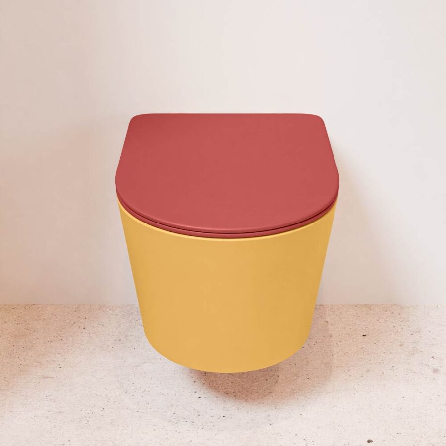 MONDIAZ LAVIE hangend toilet single fire rimless diepspoel Ocher. Toiletzitting met quick-release & softclose Fire. - Afbeelding 2