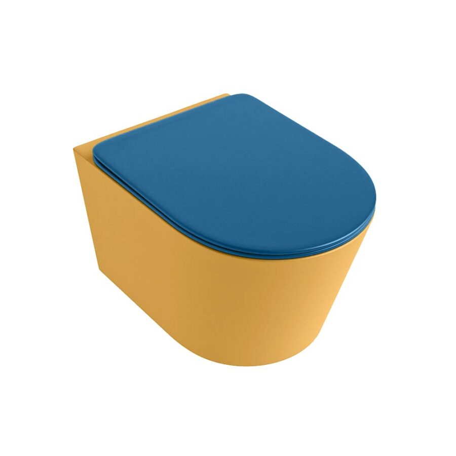 MONDIAZ LAVIE hangend toilet single fire rimless diepspoel Ocher. Toiletzitting met quick-release & softclose Jeans. - Afbeelding 5