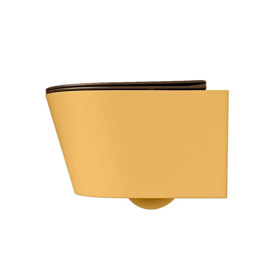 MONDIAZ LAVIE hangend toilet single fire rimless diepspoel Ocher. Toiletzitting met quick-release & softclose Rust. - Afbeelding 8