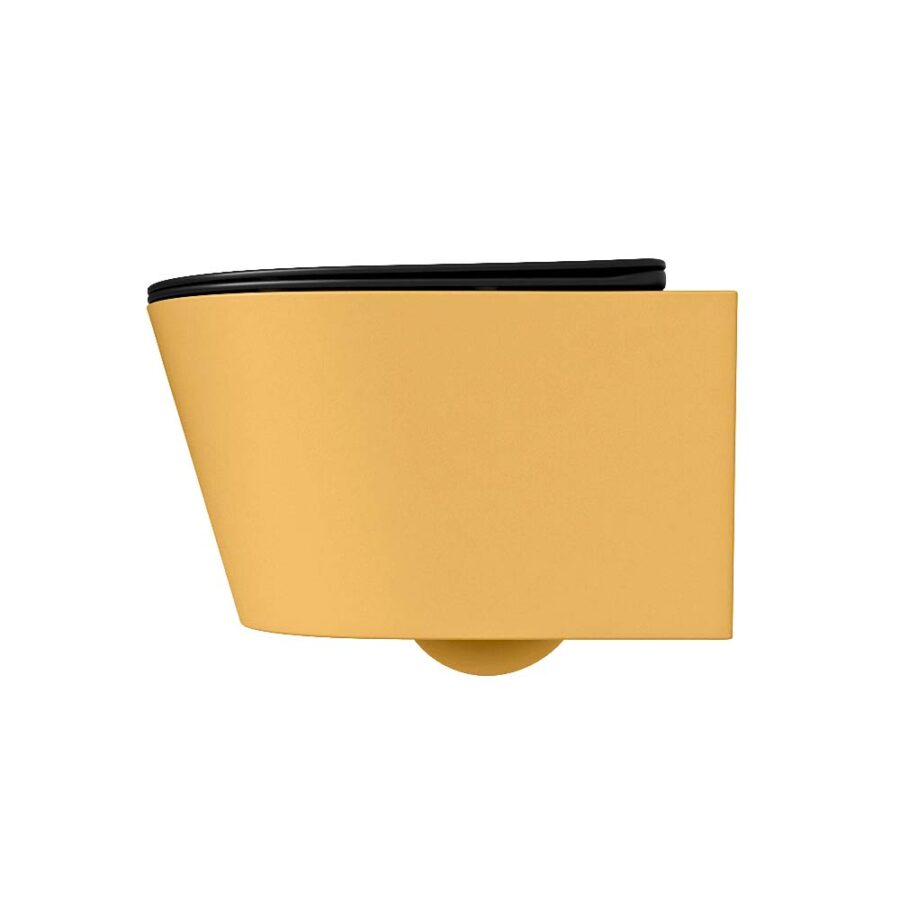 MONDIAZ LAVIE hangend toilet single fire rimless diepspoel Ocher. Toiletzitting met quick-release & softclose Urban. - Afbeelding 8