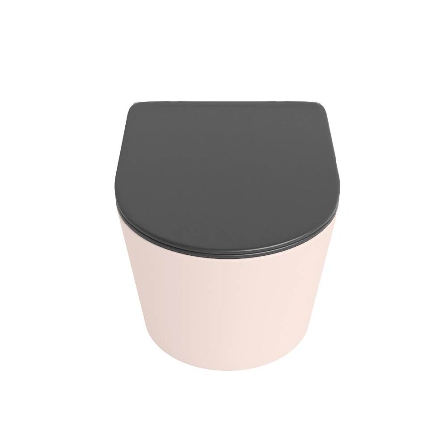 MONDIAZ LAVIE hangend toilet single fire rimless diepspoel Rosee. Toiletzitting met quick-release & softclose Dark Grey. - Afbeelding 6