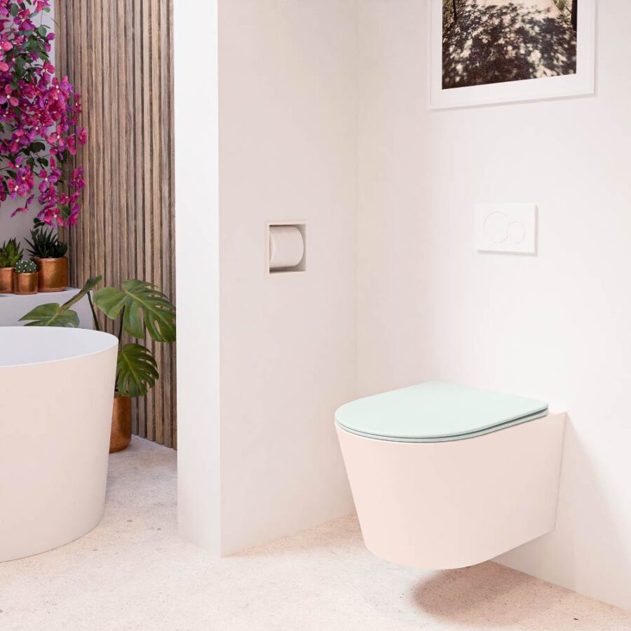 MONDIAZ LAVIE hangend toilet single fire rimless diepspoel Rosee. Toiletzitting met quick-release & softclose Greey. - Afbeelding 3