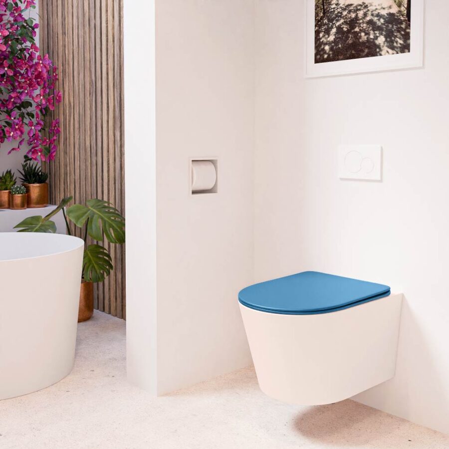 MONDIAZ LAVIE hangend toilet single fire rimless diepspoel Rosee. Toiletzitting met quick-release & softclose Jeans. - Afbeelding 3