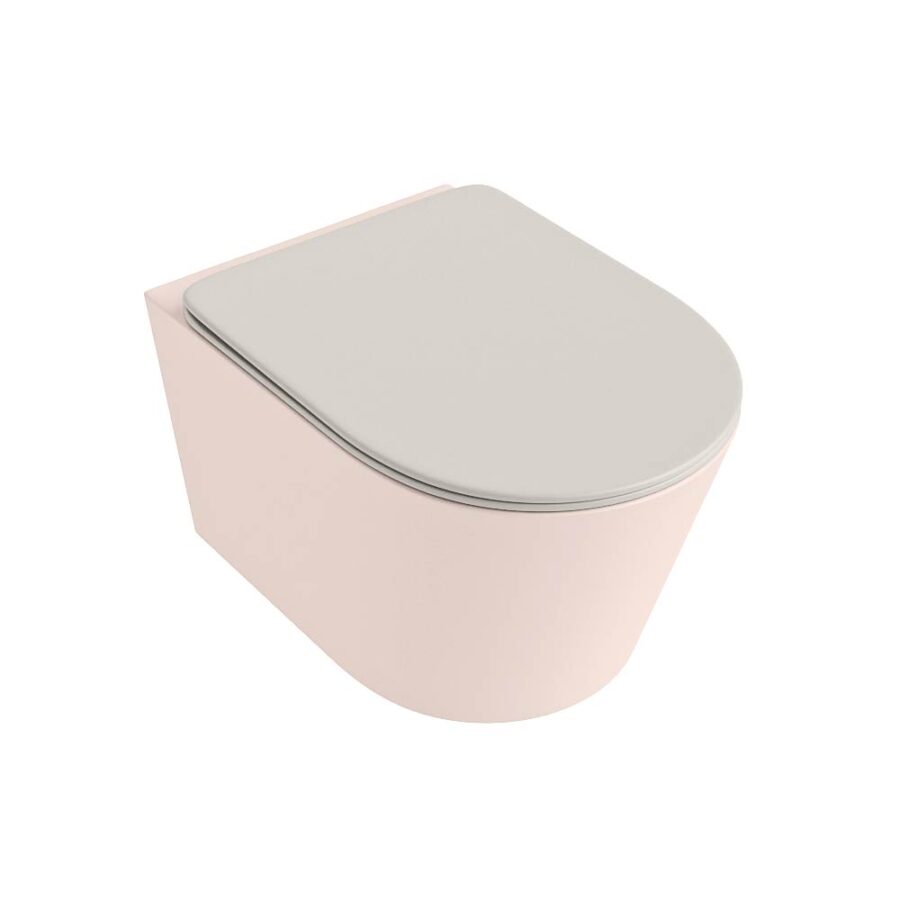 MONDIAZ LAVIE hangend toilet single fire rimless diepspoel Rosee. Toiletzitting met quick-release & softclose Linen. - Afbeelding 5