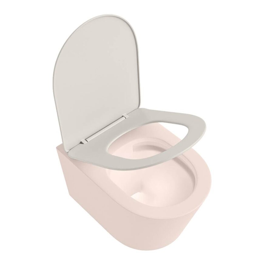 MONDIAZ LAVIE hangend toilet single fire rimless diepspoel Rosee. Toiletzitting met quick-release & softclose Linen. - Afbeelding 4