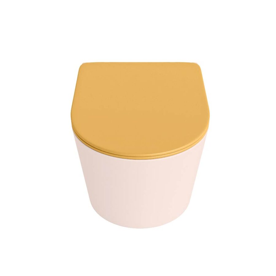 MONDIAZ LAVIE hangend toilet single fire rimless diepspoel Rosee. Toiletzitting met quick-release & softclose Ocher. - Afbeelding 6