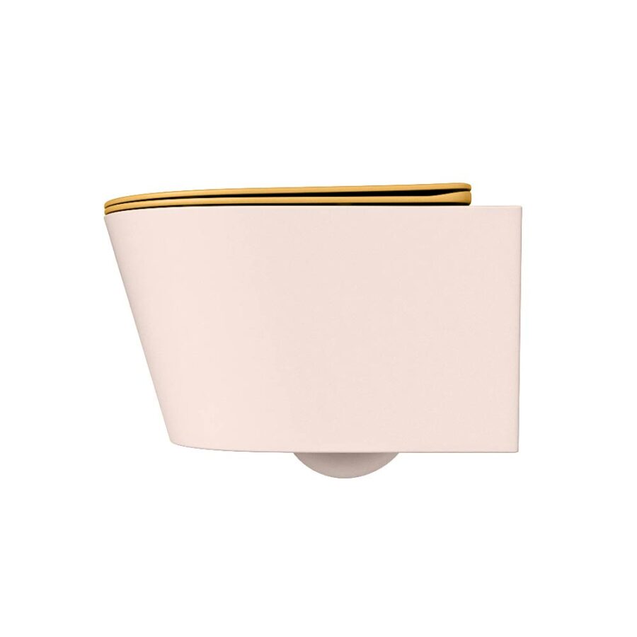 MONDIAZ LAVIE hangend toilet single fire rimless diepspoel Rosee. Toiletzitting met quick-release & softclose Ocher. - Afbeelding 8