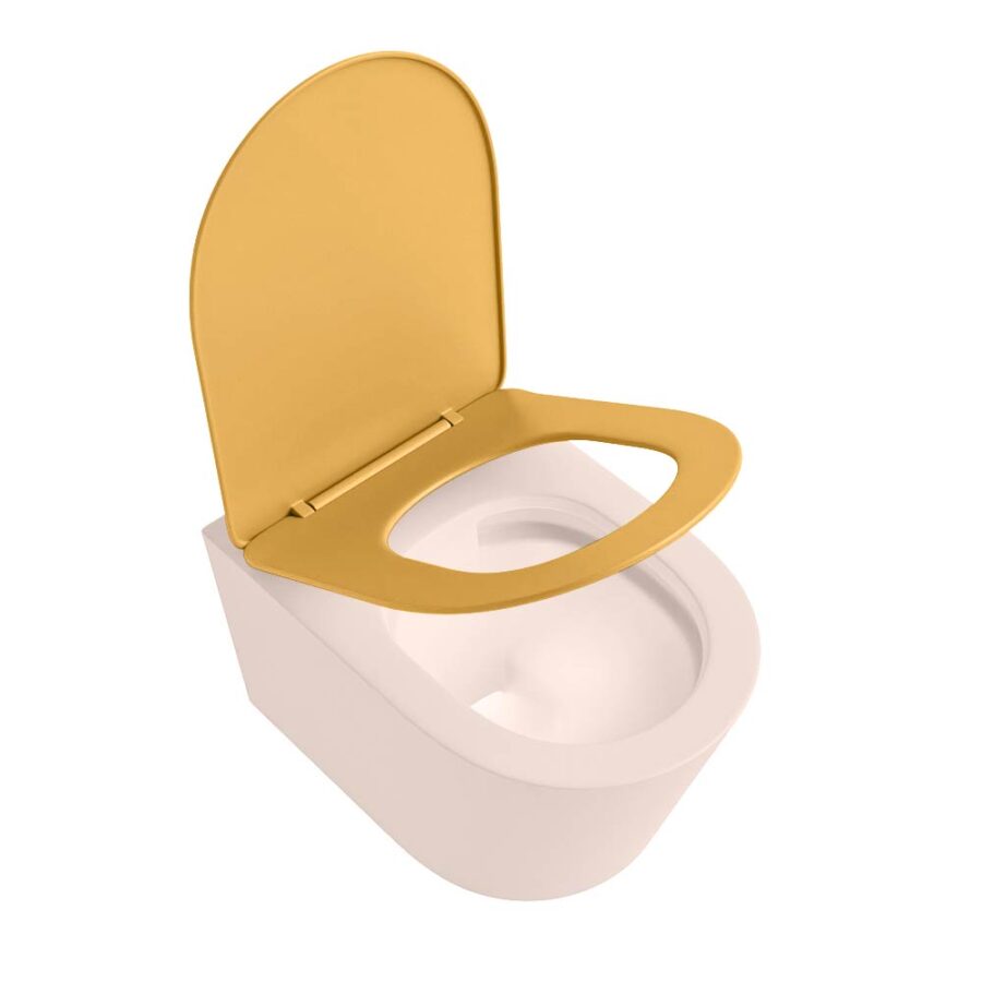 MONDIAZ LAVIE hangend toilet single fire rimless diepspoel Rosee. Toiletzitting met quick-release & softclose Ocher. - Afbeelding 4