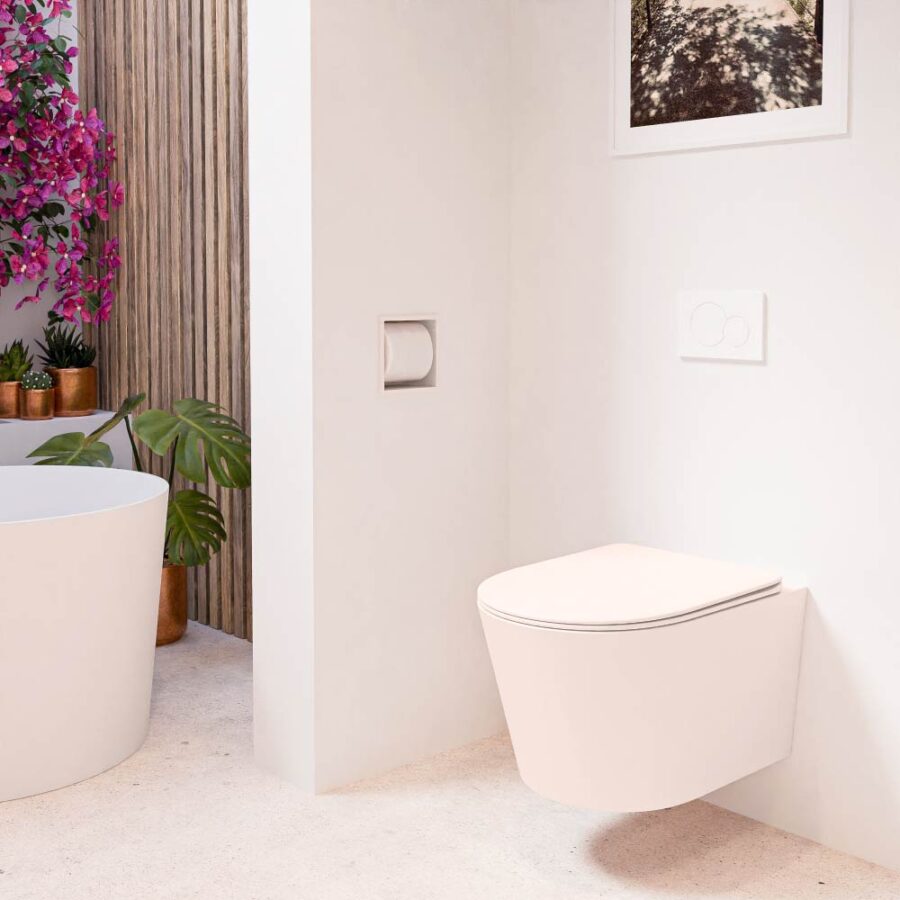 MONDIAZ LAVIE hangend toilet single fire rimless diepspoel Rosee. Toiletzitting met quick-release & softclose Rosee. - Afbeelding 3