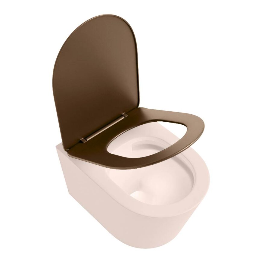 MONDIAZ LAVIE hangend toilet single fire rimless diepspoel Rosee. Toiletzitting met quick-release & softclose Rust. - Afbeelding 4