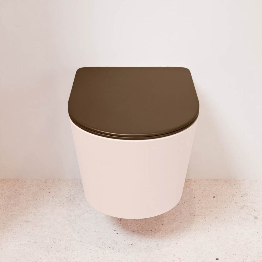 MONDIAZ LAVIE hangend toilet single fire rimless diepspoel Rosee. Toiletzitting met quick-release & softclose Rust. - Afbeelding 2