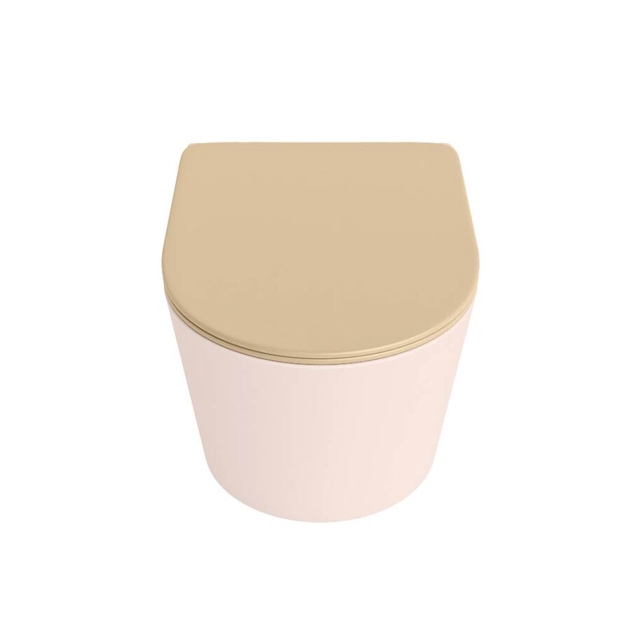 MONDIAZ LAVIE hangend toilet single fire rimless diepspoel Rosee. Toiletzitting met quick-release & softclose Sand. - Afbeelding 6