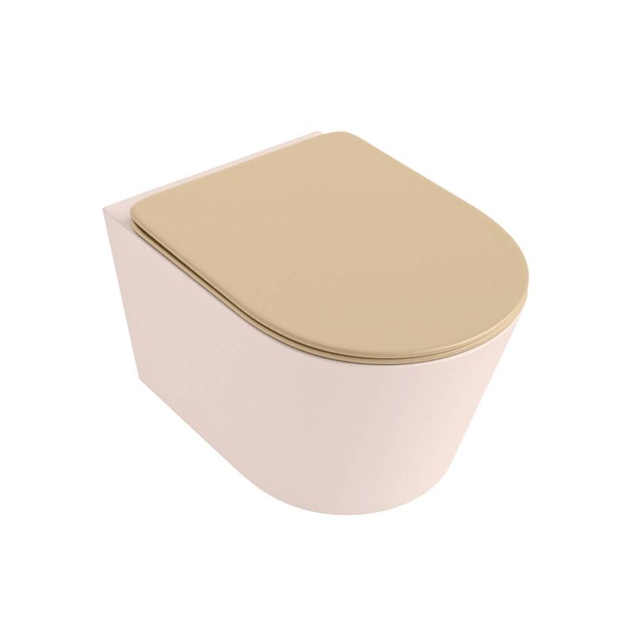 MONDIAZ LAVIE hangend toilet single fire rimless diepspoel Rosee. Toiletzitting met quick-release & softclose Sand. - Afbeelding 5