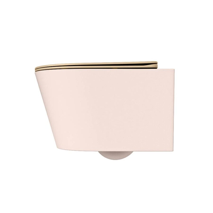 MONDIAZ LAVIE hangend toilet single fire rimless diepspoel Rosee. Toiletzitting met quick-release & softclose Sand. - Afbeelding 8