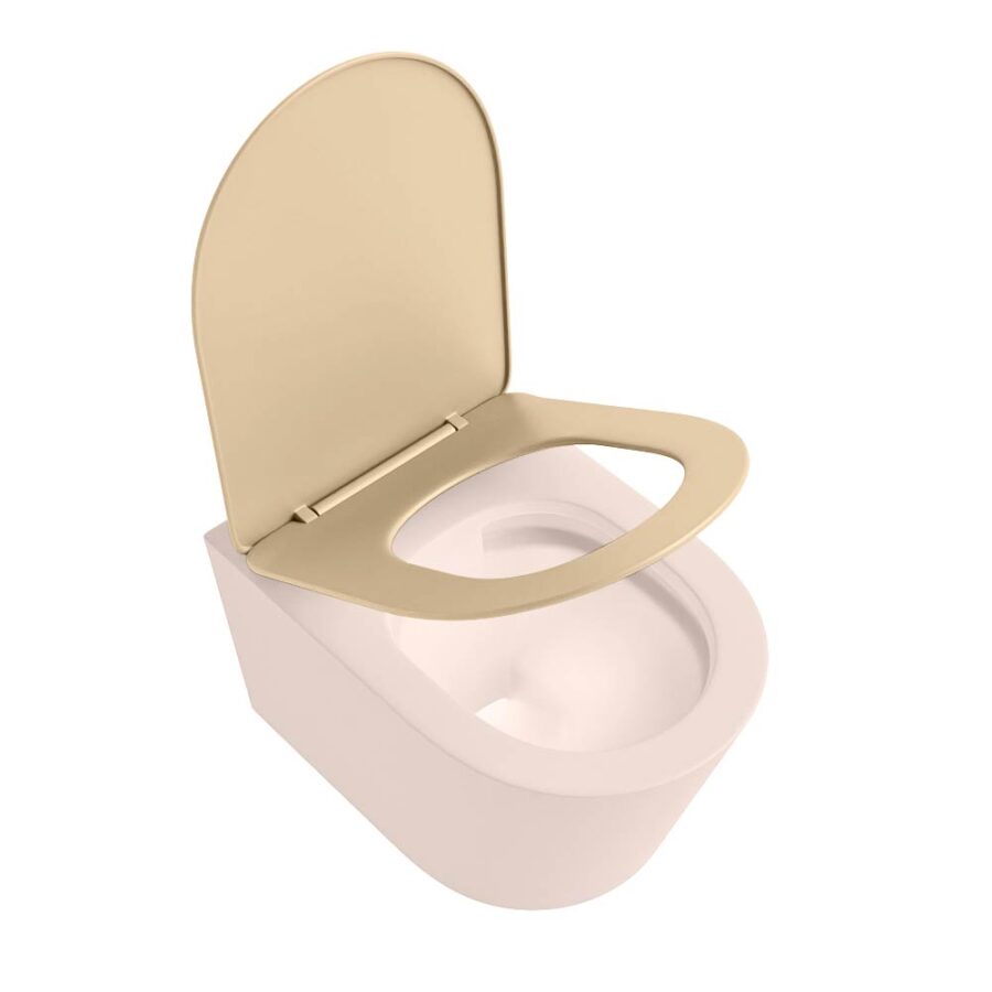 MONDIAZ LAVIE hangend toilet single fire rimless diepspoel Rosee. Toiletzitting met quick-release & softclose Sand. - Afbeelding 4