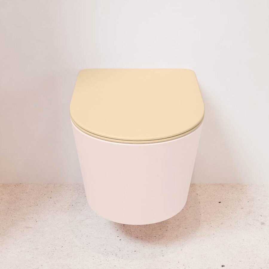 MONDIAZ LAVIE hangend toilet single fire rimless diepspoel Rosee. Toiletzitting met quick-release & softclose Sand. - Afbeelding 2