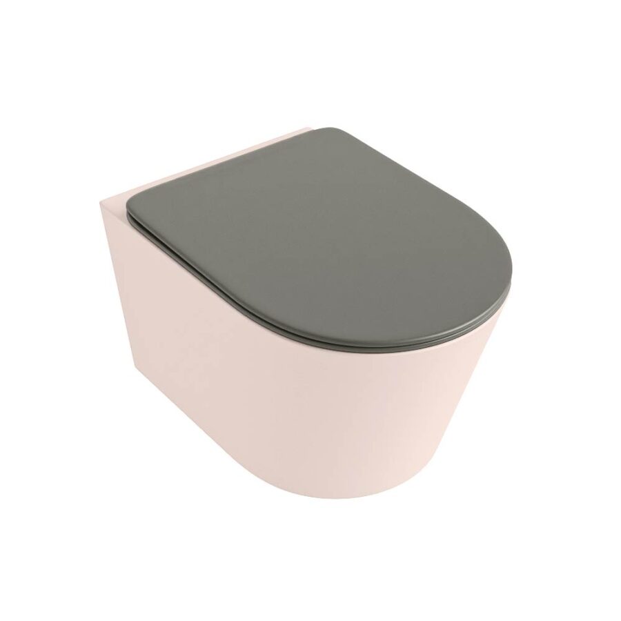 MONDIAZ LAVIE hangend toilet single fire rimless diepspoel Rosee. Toiletzitting met quick-release & softclose Smoke. - Afbeelding 5