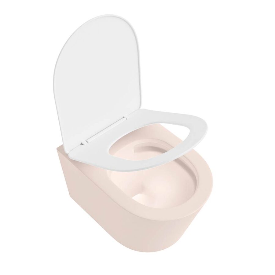 MONDIAZ LAVIE hangend toilet single fire rimless diepspoel Rosee. Toiletzitting met quick-release & softclose Talc. - Afbeelding 4