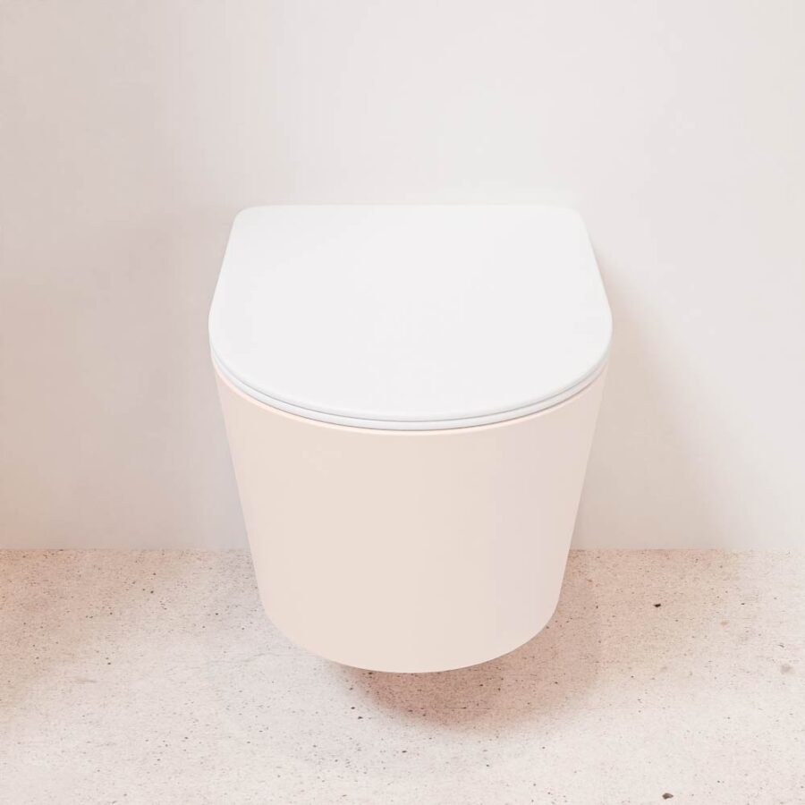 MONDIAZ LAVIE hangend toilet single fire rimless diepspoel Rosee. Toiletzitting met quick-release & softclose Talc. - Afbeelding 2