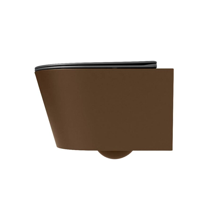MONDIAZ LAVIE hangend toilet single fire rimless diepspoel Rust. Toiletzitting met quick-release & softclose Dark Grey. - Afbeelding 8