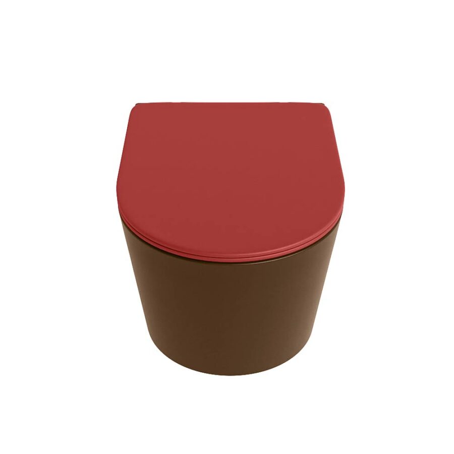 MONDIAZ LAVIE hangend toilet single fire rimless diepspoel Rust. Toiletzitting met quick-release & softclose Fire. - Afbeelding 6