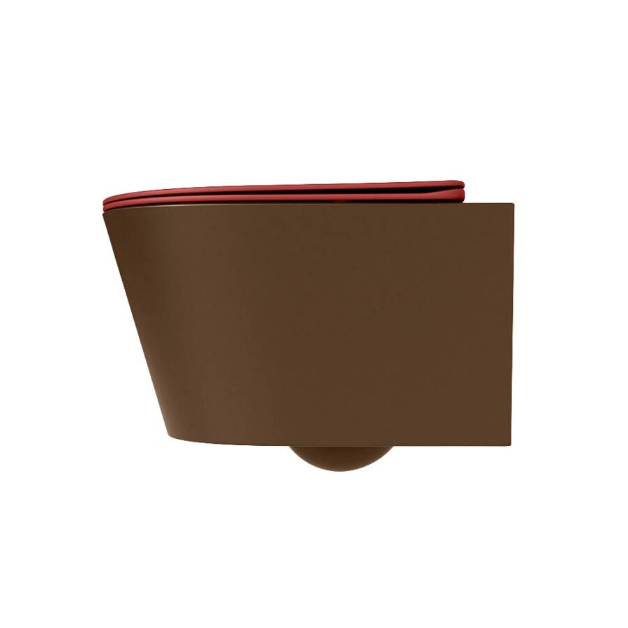MONDIAZ LAVIE hangend toilet single fire rimless diepspoel Rust. Toiletzitting met quick-release & softclose Fire. - Afbeelding 8