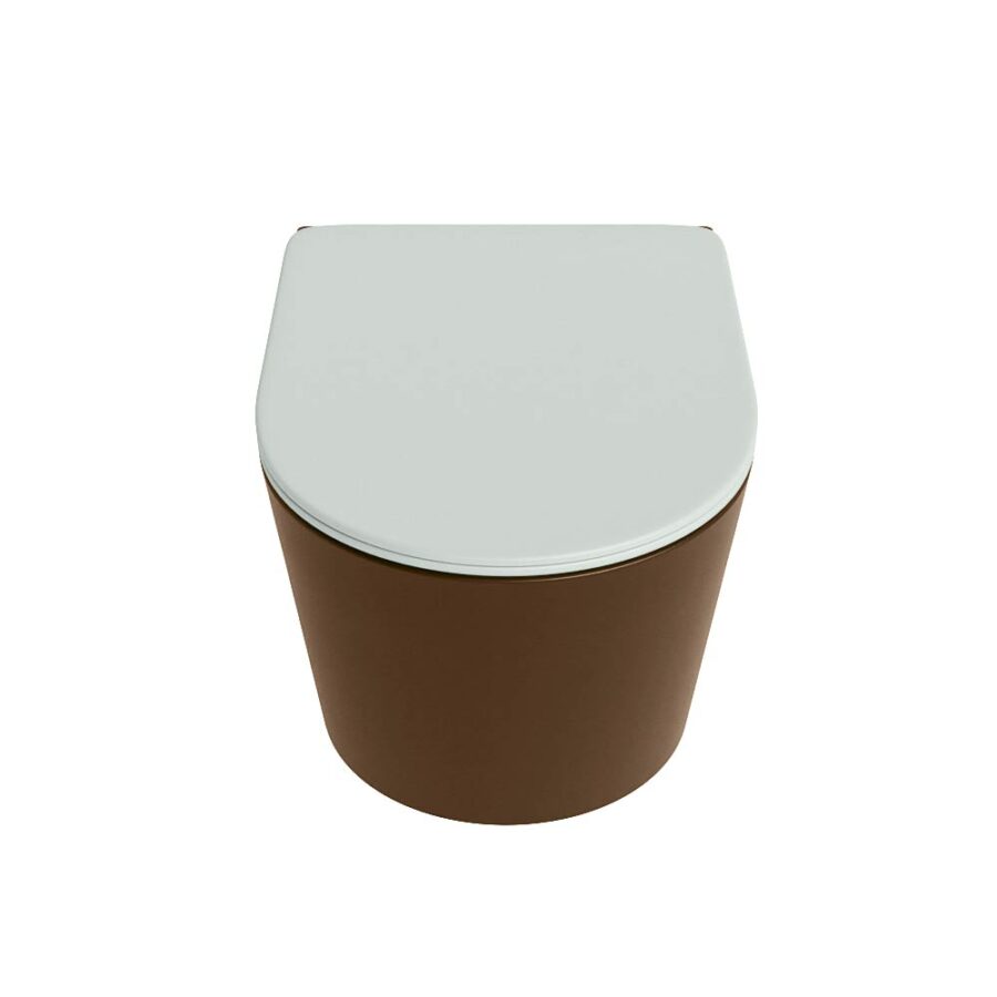 MONDIAZ LAVIE hangend toilet single fire rimless diepspoel Rust. Toiletzitting met quick-release & softclose Greey. - Afbeelding 6