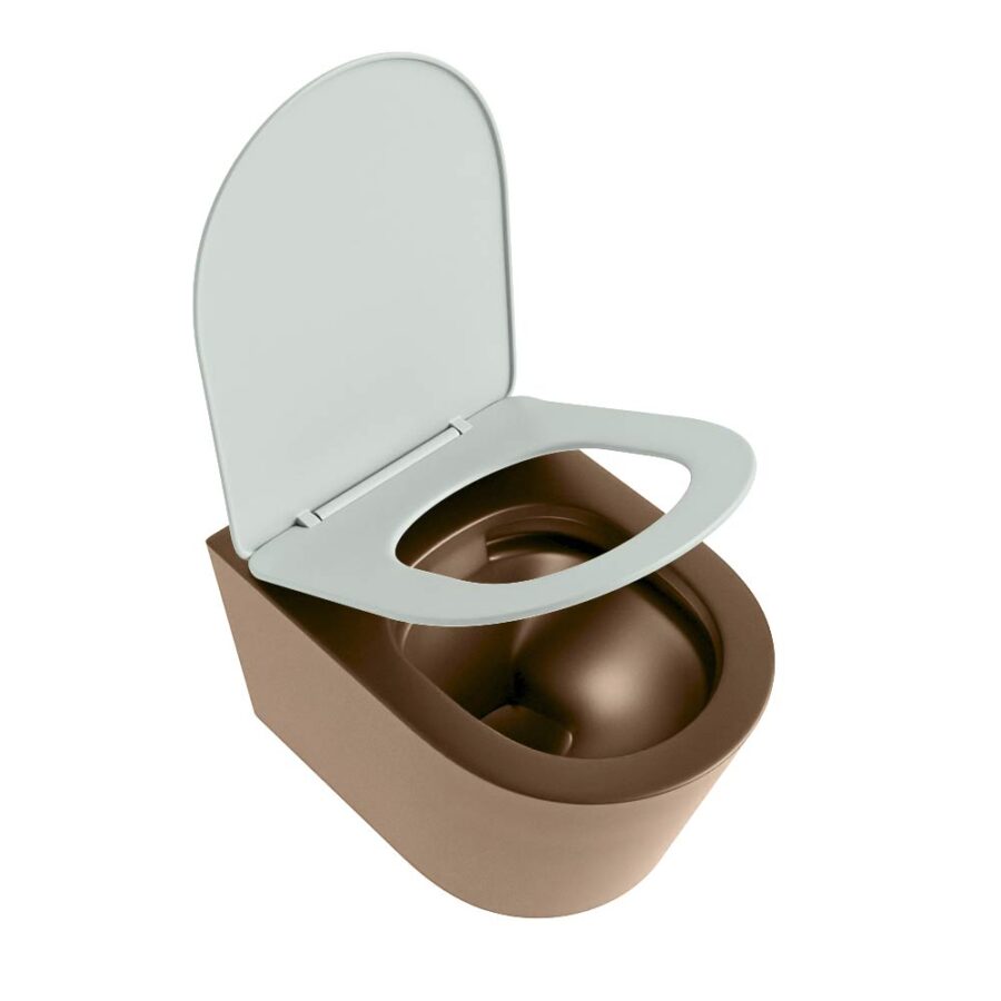 MONDIAZ LAVIE hangend toilet single fire rimless diepspoel Rust. Toiletzitting met quick-release & softclose Greey. - Afbeelding 4