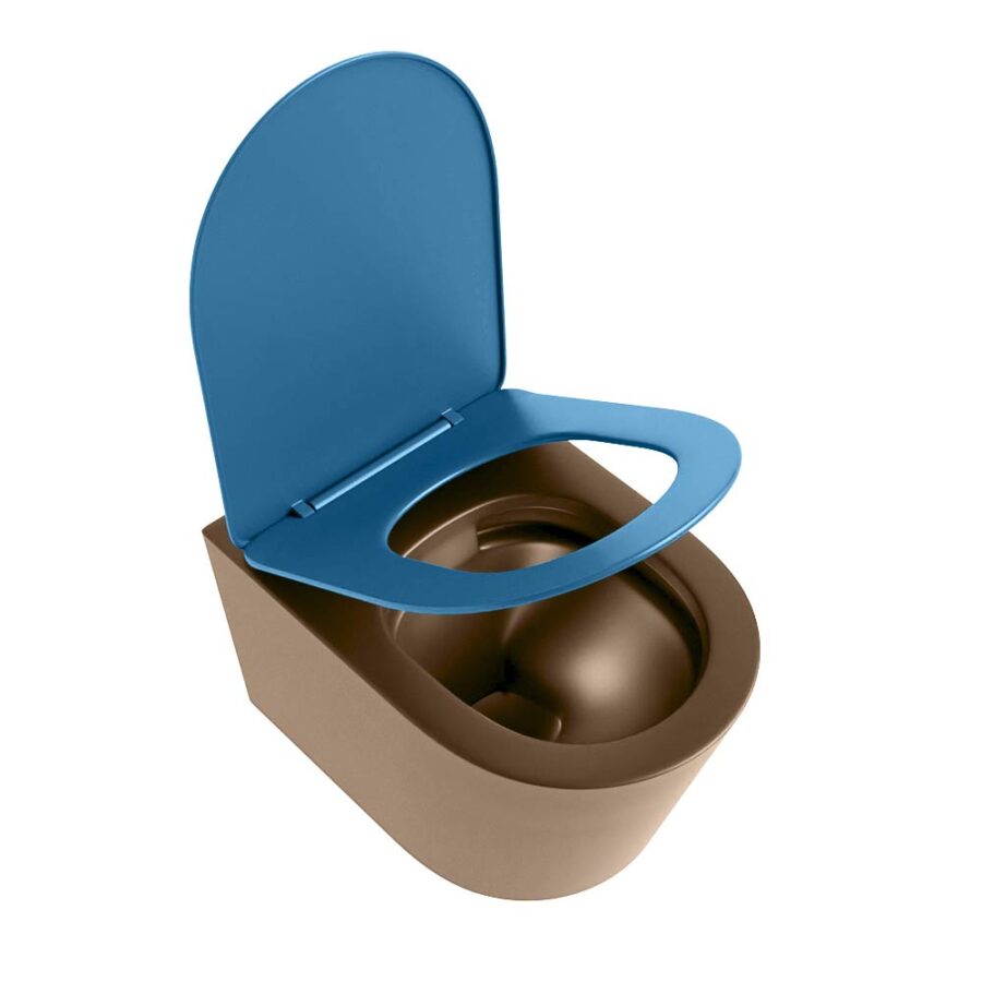 MONDIAZ LAVIE hangend toilet single fire rimless diepspoel Rust. Toiletzitting met quick-release & softclose Jeans. - Afbeelding 4