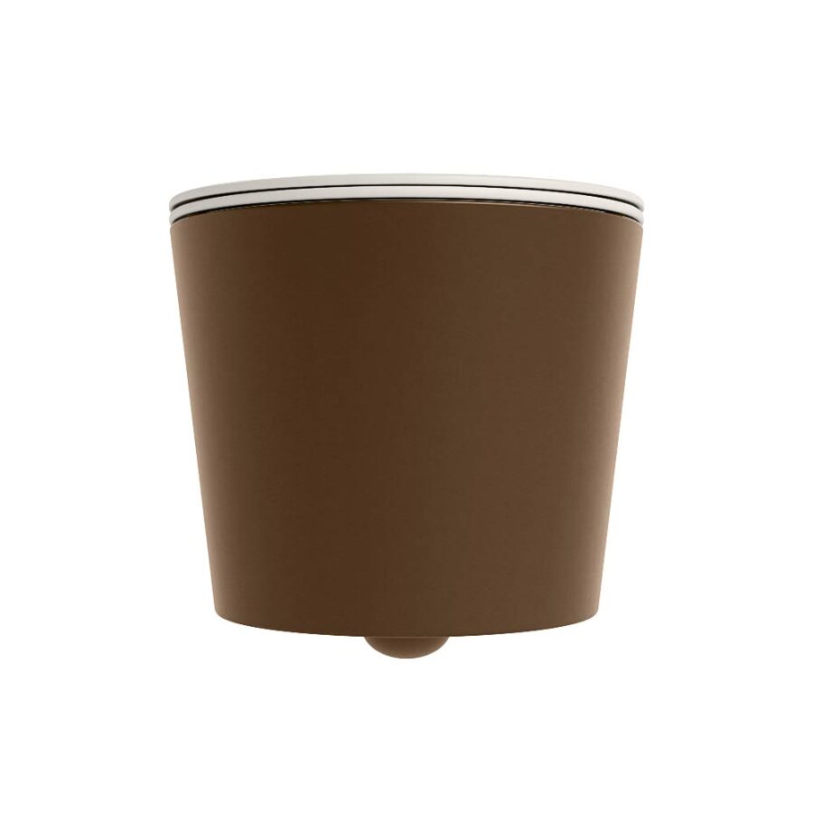 MONDIAZ LAVIE hangend toilet single fire rimless diepspoel Rust. Toiletzitting met quick-release & softclose Linen. - Afbeelding 7