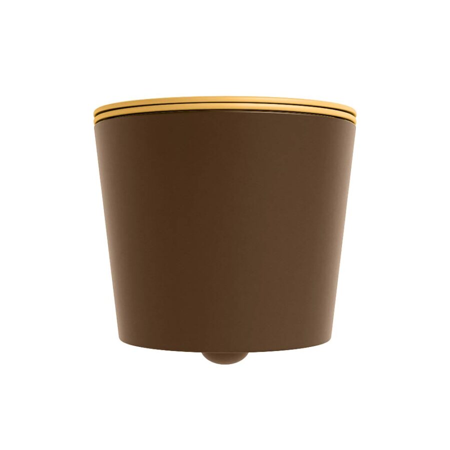 MONDIAZ LAVIE hangend toilet single fire rimless diepspoel Rust. Toiletzitting met quick-release & softclose Ocher. - Afbeelding 7