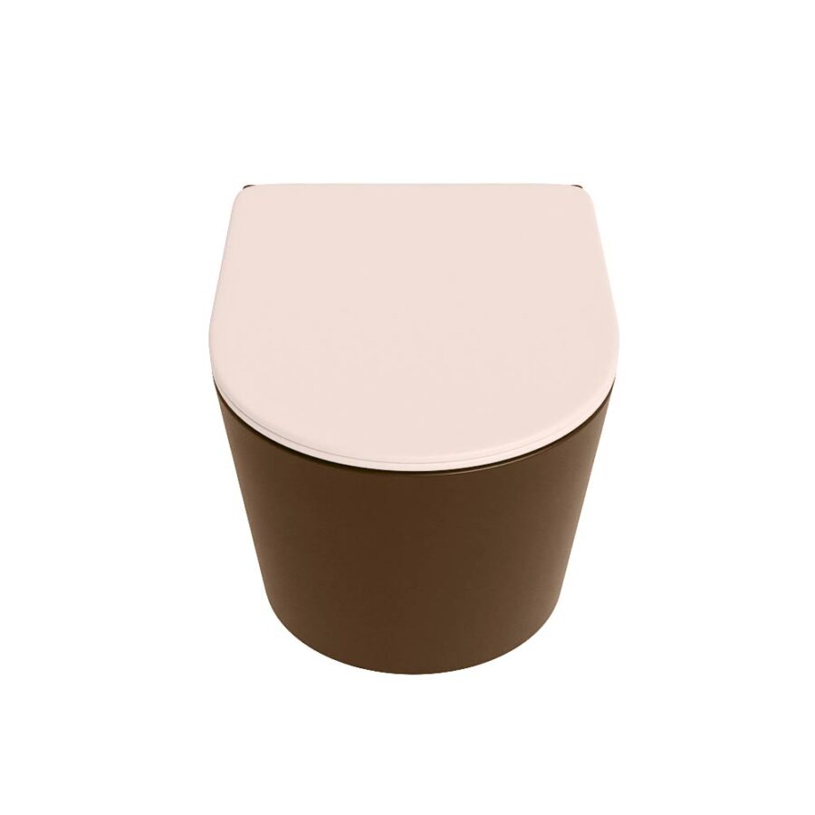 MONDIAZ LAVIE hangend toilet single fire rimless diepspoel Rust. Toiletzitting met quick-release & softclose Rosee. - Afbeelding 6
