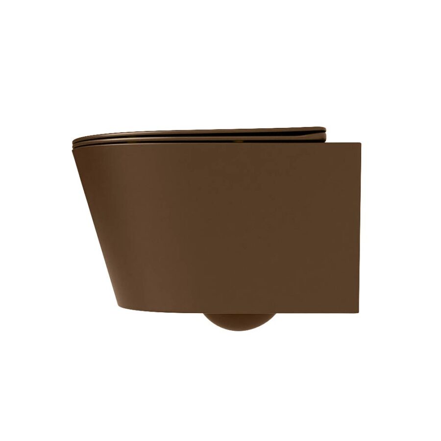 MONDIAZ LAVIE hangend toilet single fire rimless diepspoel Rust. Toiletzitting met quick-release & softclose Rust. - Afbeelding 8