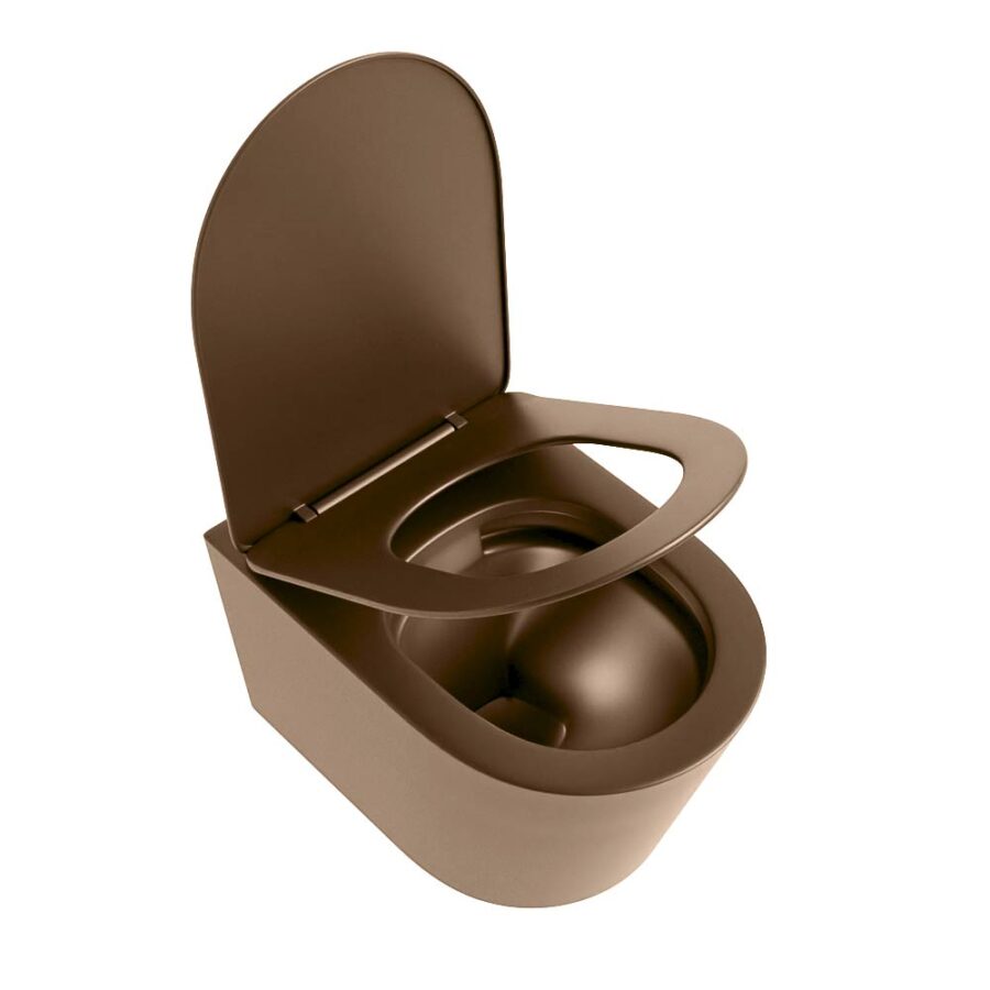 MONDIAZ LAVIE hangend toilet single fire rimless diepspoel Rust. Toiletzitting met quick-release & softclose Rust. - Afbeelding 4